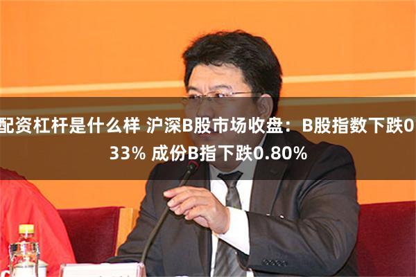 配资杠杆是什么样 沪深B股市场收盘：B股指数下跌0.33% 成份B指下跌0.80%